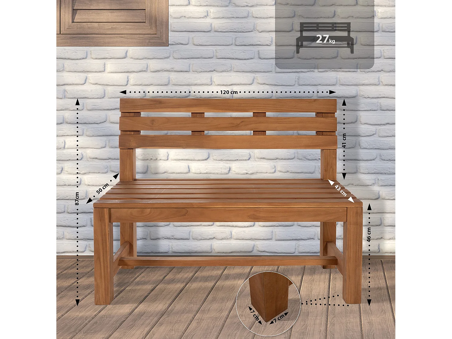 Banc de jardin - Bois - Teck - Augusta