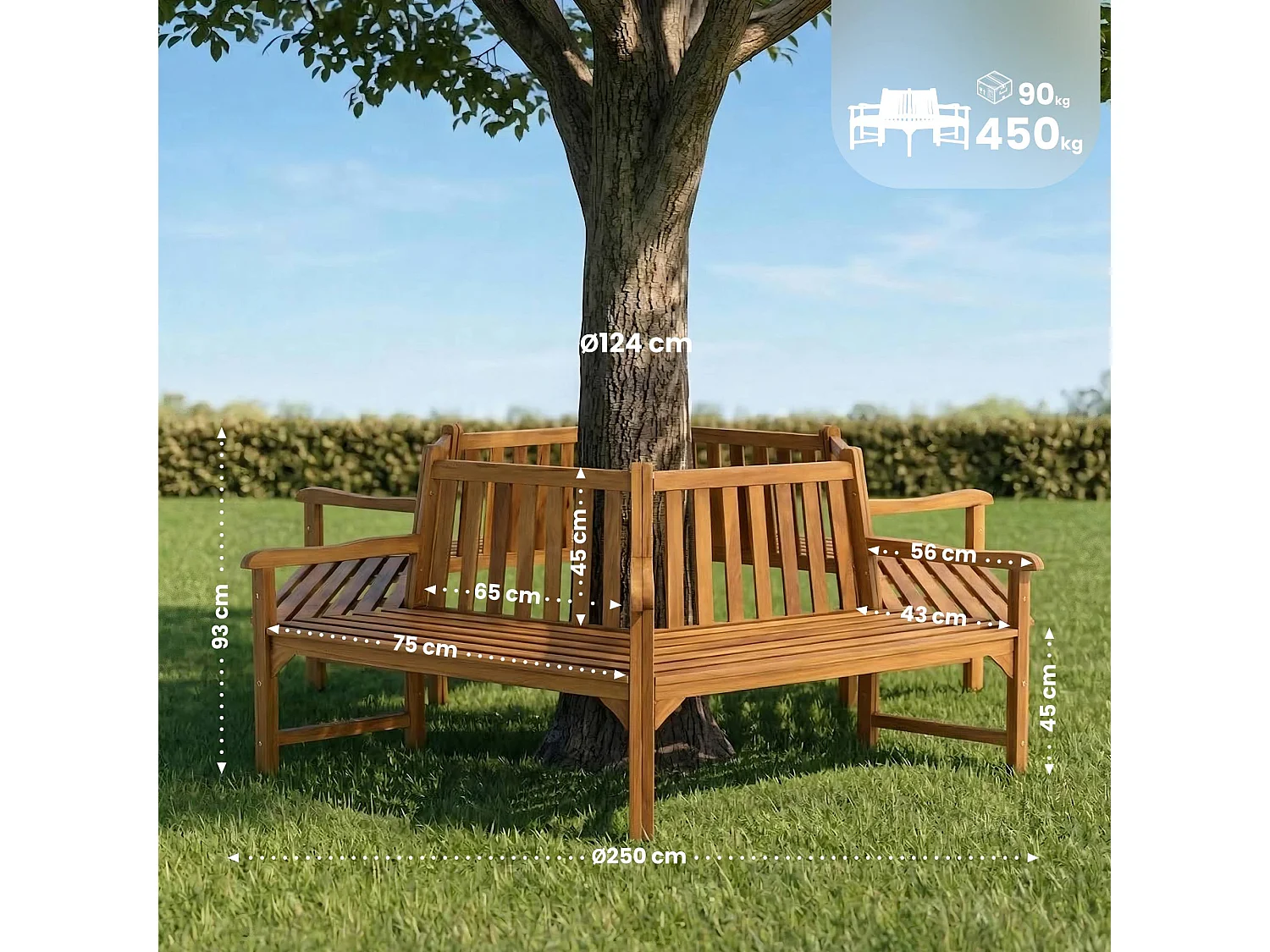 Banc de jardin - Bois - Teck - Sonja
