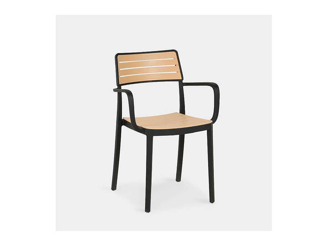 Silla de exterior de Plástico Negro 80 x 54- Hilda