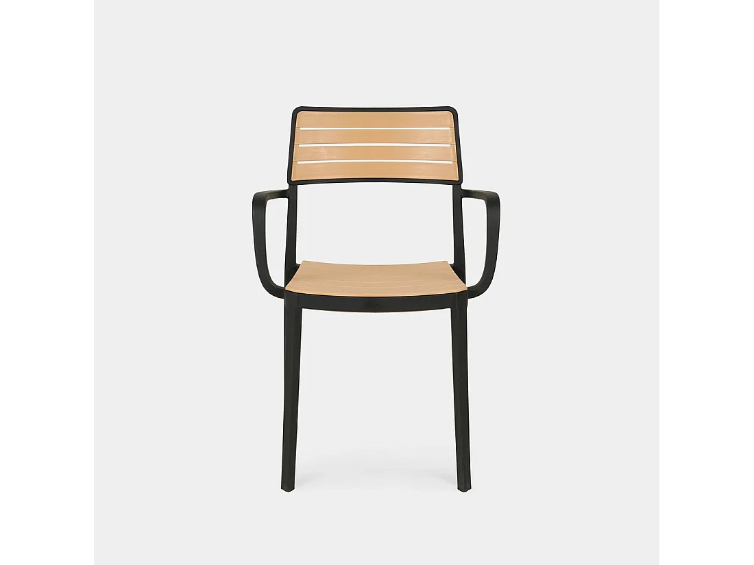 Silla de exterior de Plástico Negro 80 x 54- Hilda