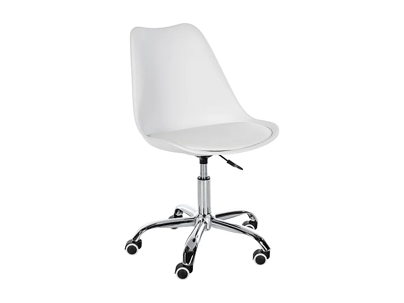 Tabouret de bureau - Plastique - Blanc - Laflin