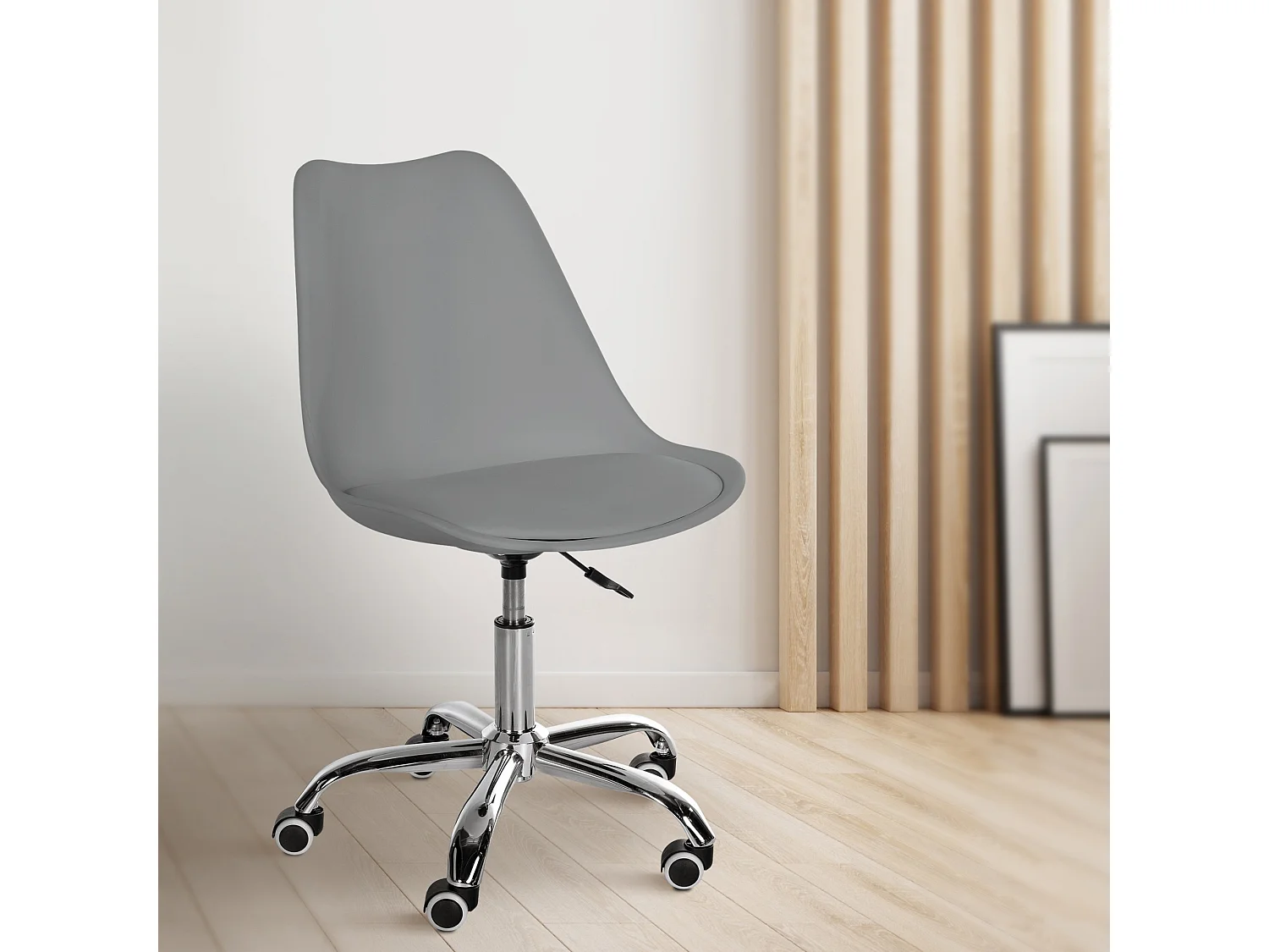 Tabouret de bureau - Plastique - Gris - Laflin