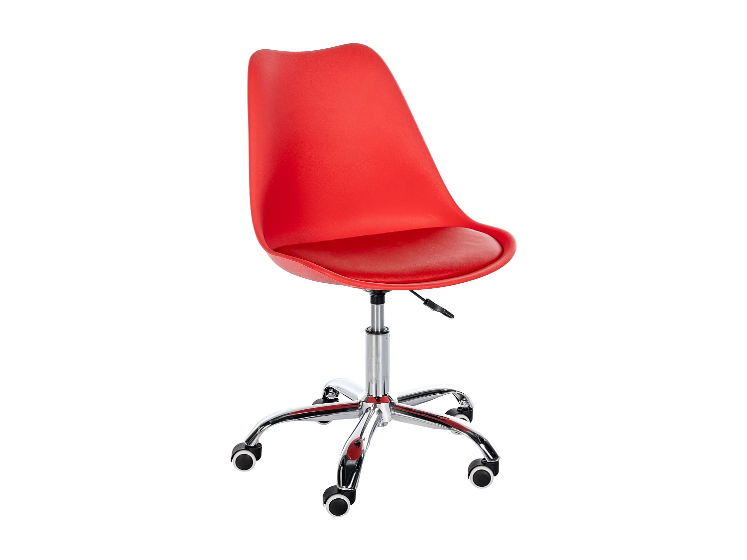Tabouret de bureau - Plastique - Rouge - Laflin