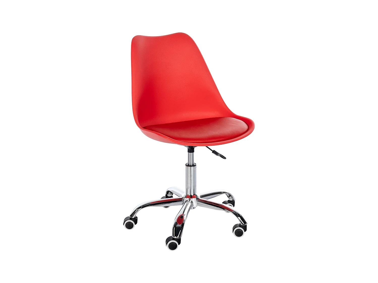 Tabouret de bureau - Plastique - Rouge - Laflin