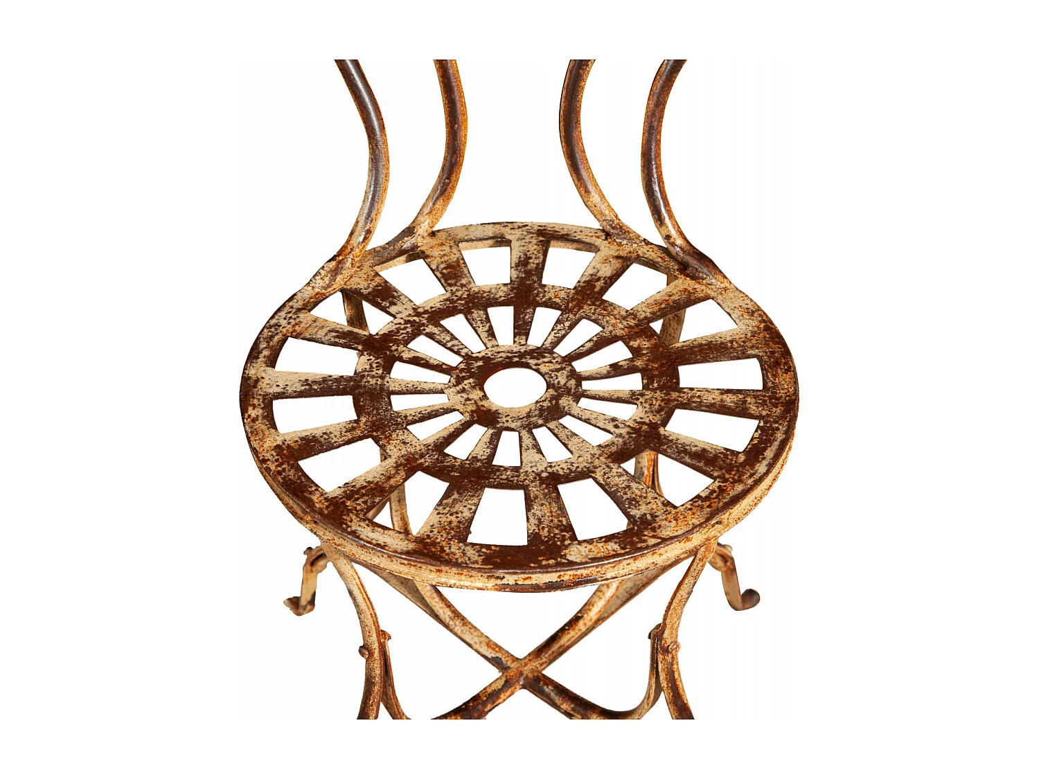 BISCOTTINI Chaise - Fer Forgé avec Finition Antique - Chaise de Jardin - Extérieur - Exposition - Décorative - Terrasse - Balcon - 50x45x91 cm