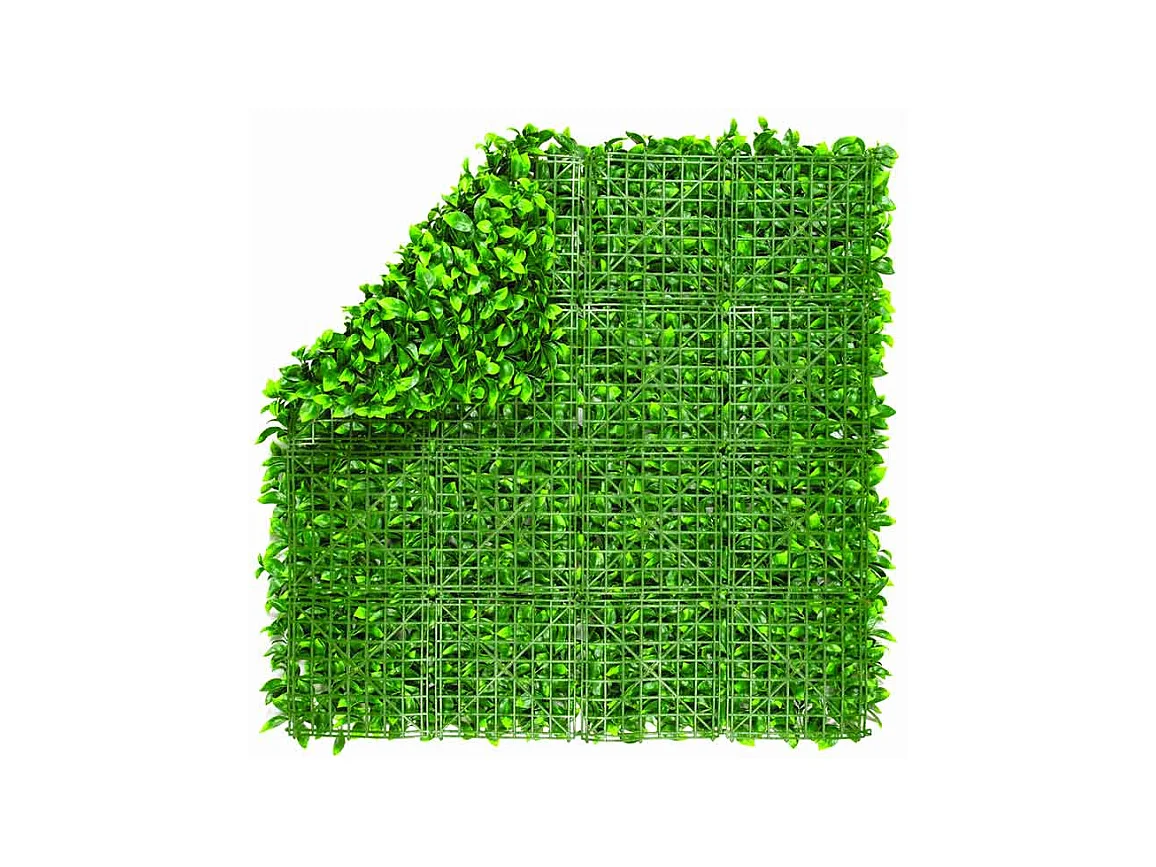 Panel decorativo de follaje sintético LAURO VERTICAL - Verde - 1 x 1 m