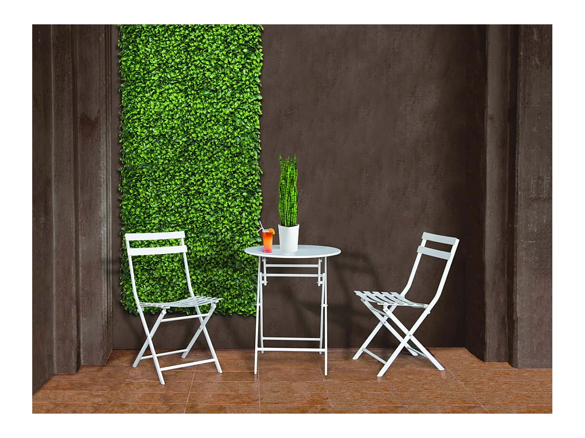 Panel decorativo de follaje sintético LAURO VERTICAL - Verde - 1 x 1 m