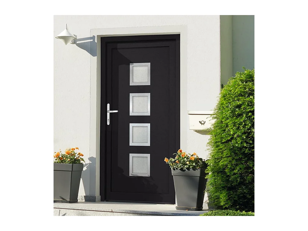 Porta d'ingresso antracite 108x208 cm PVC