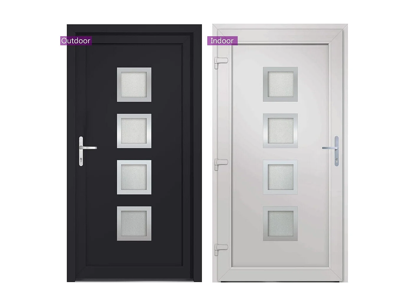 Porta d'ingresso antracite 108x208 cm PVC