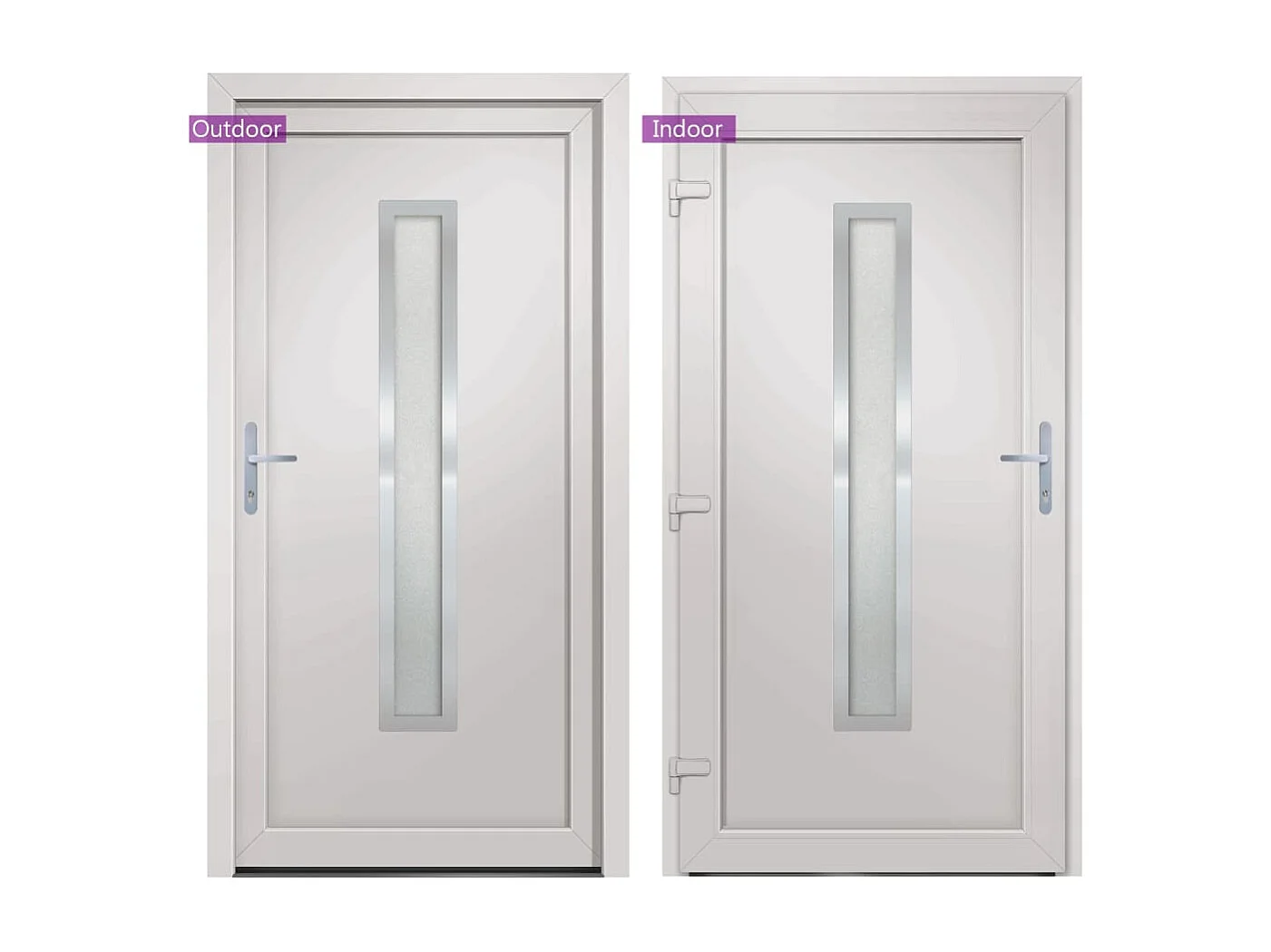 Porte d'entrée Blanc 108x200 cm PVC