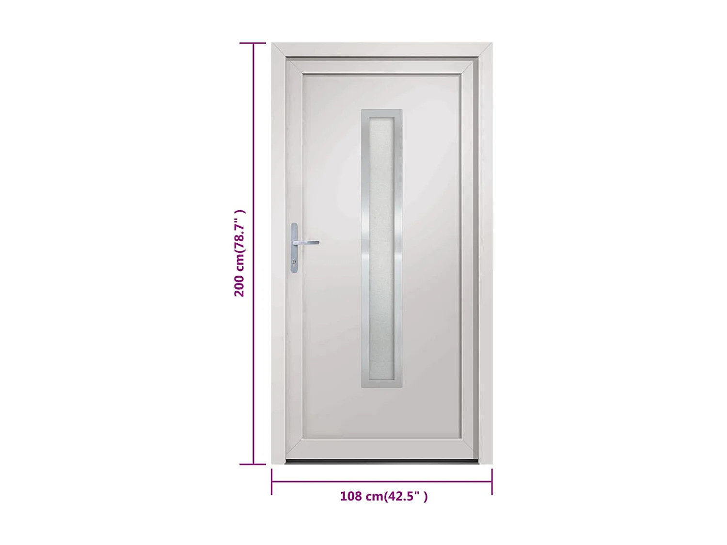 Porte d'entrée Blanc 108x200 cm PVC