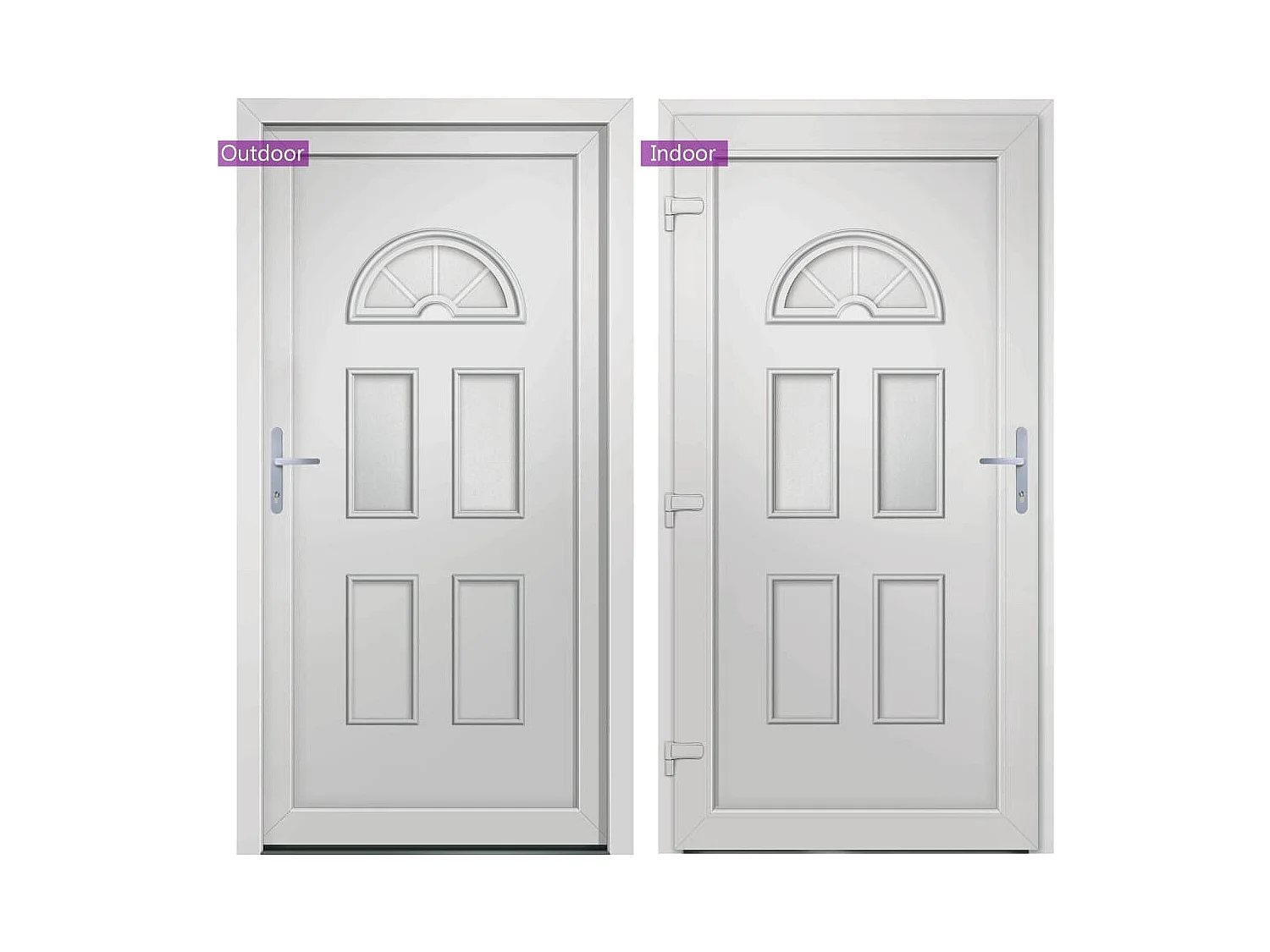 Porte d'entrée Blanc 98x208 cm PVC