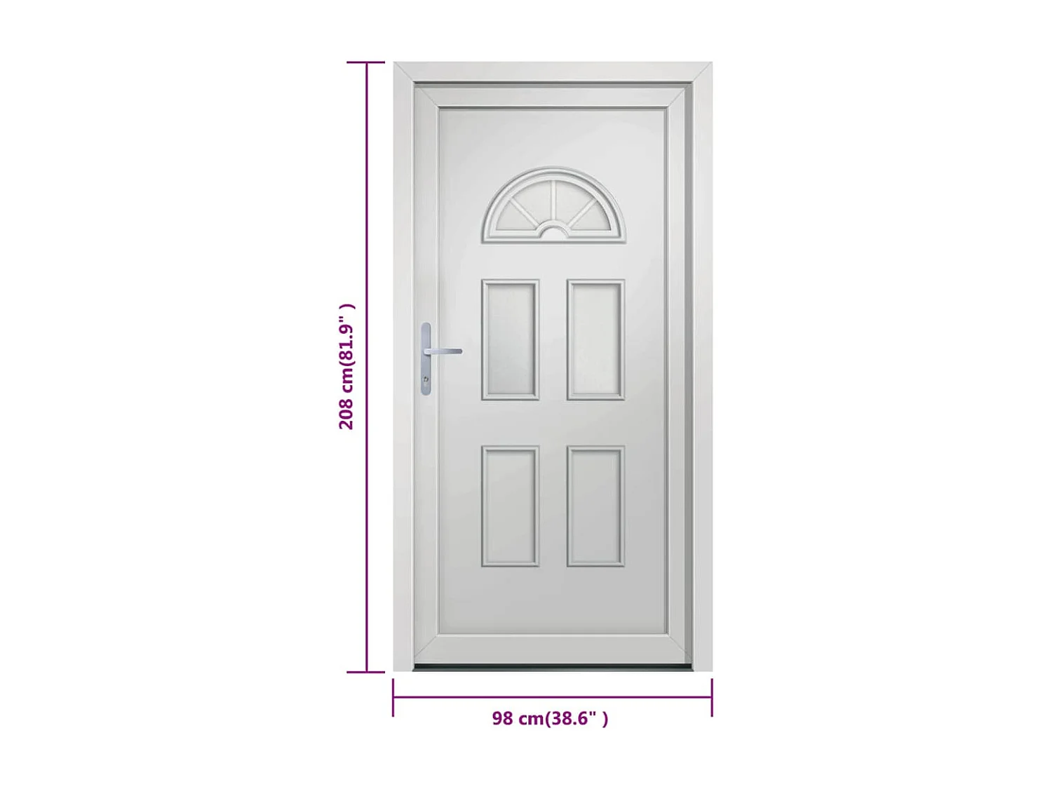 Porte d'entrée Blanc 98x208 cm PVC
