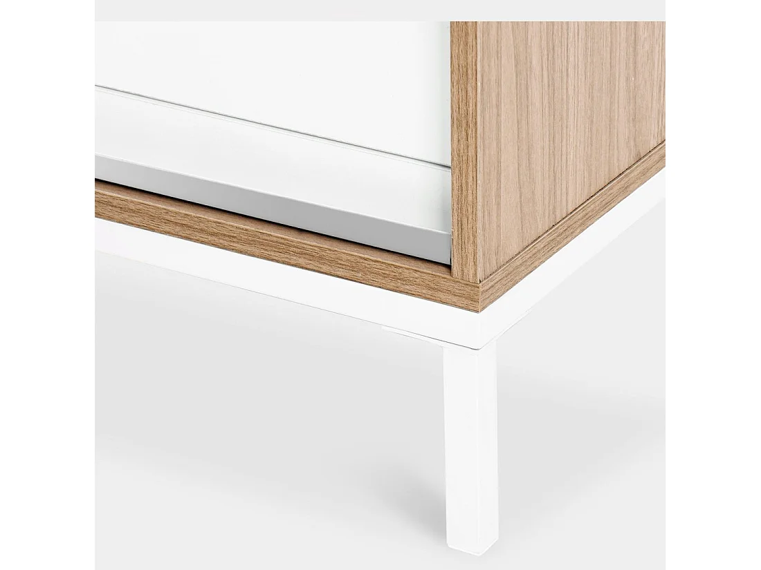 Mueble Tv de Madera Natural-Blanco 55 x 180- Denver