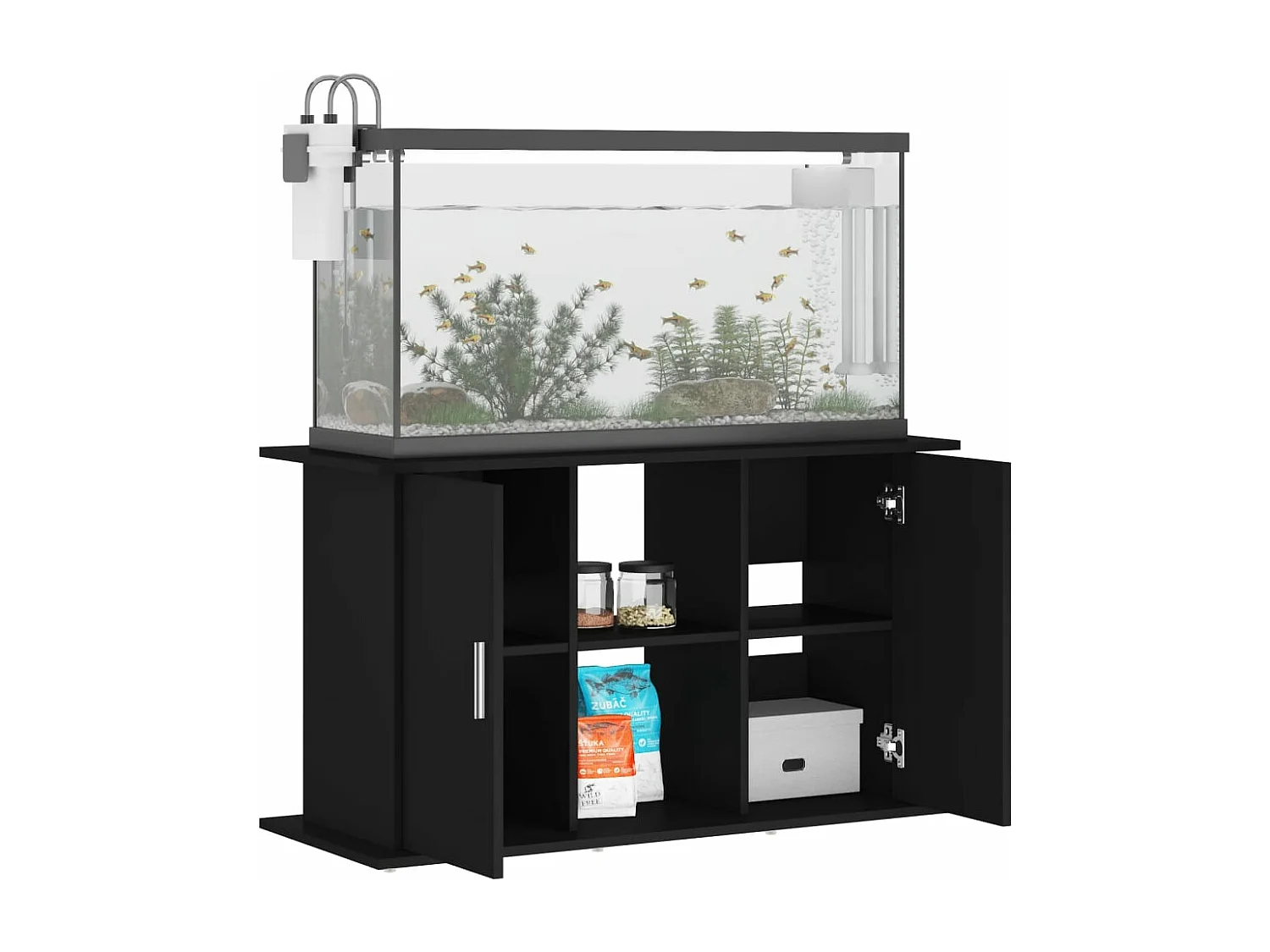 Supporto per acquario nero 101x41x58 cm in legno ingegnerizzato