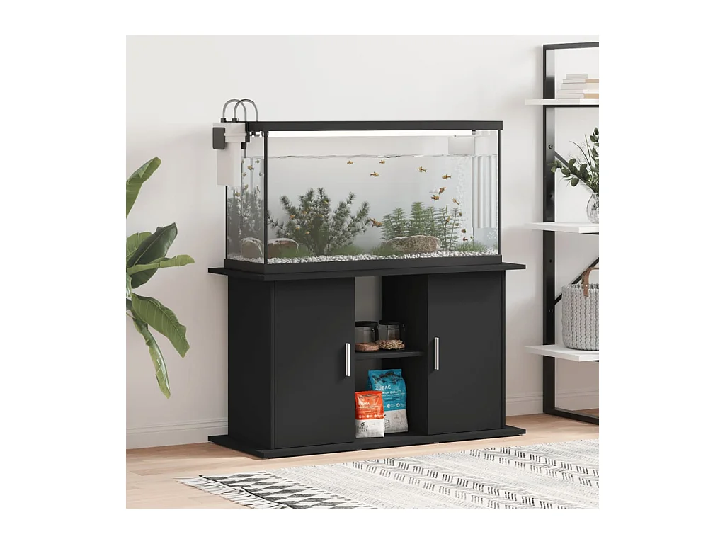 Support pour aquarium noir 101x41x58 cm bois d'ingénierie
