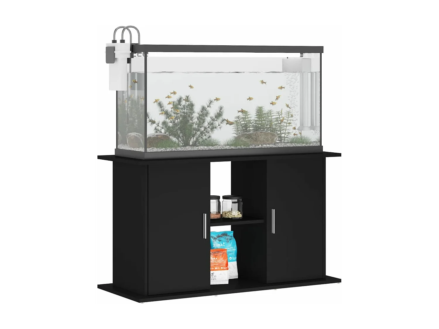 Support pour aquarium noir 101x41x58 cm bois d'ingénierie