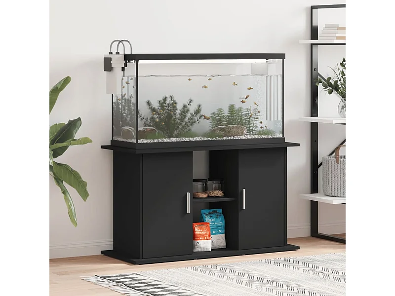 Support pour aquarium noir 101x41x58 cm bois d'ingénierie