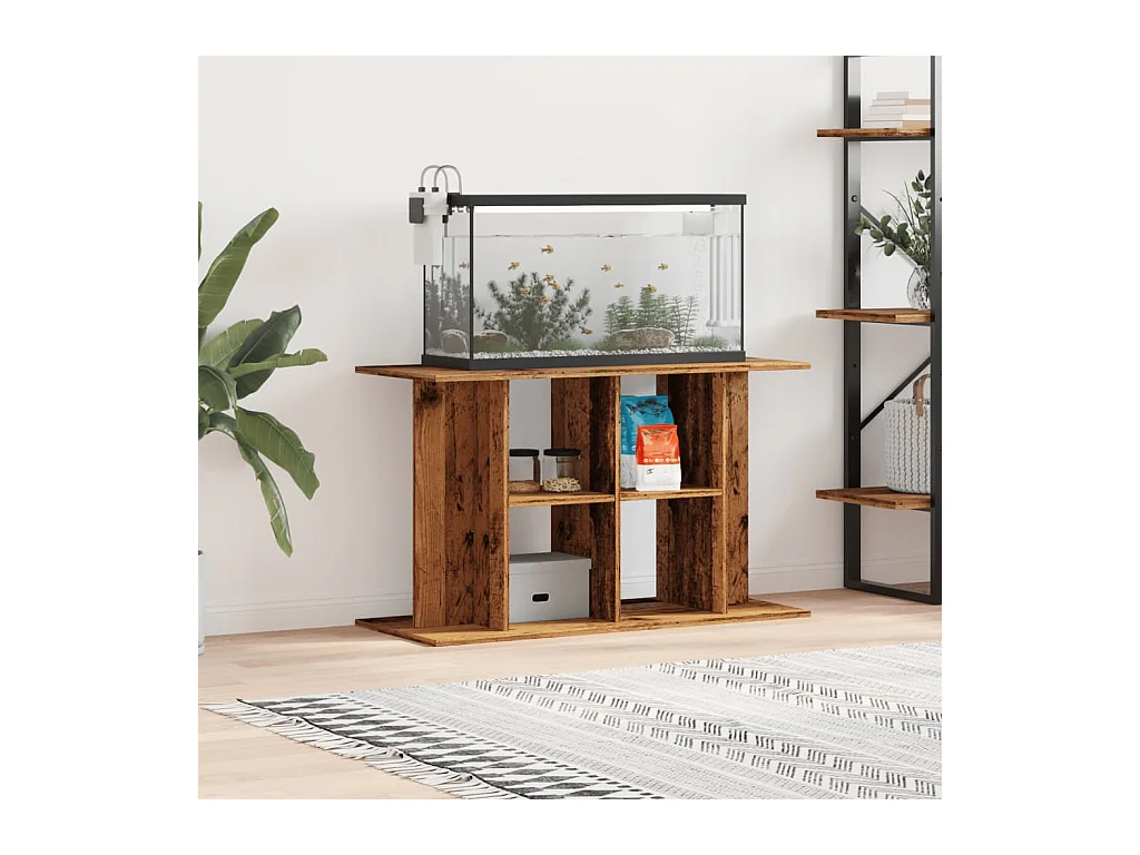 Support pour aquarium vieux bois 100x40x60 cm bois d'ingénierie