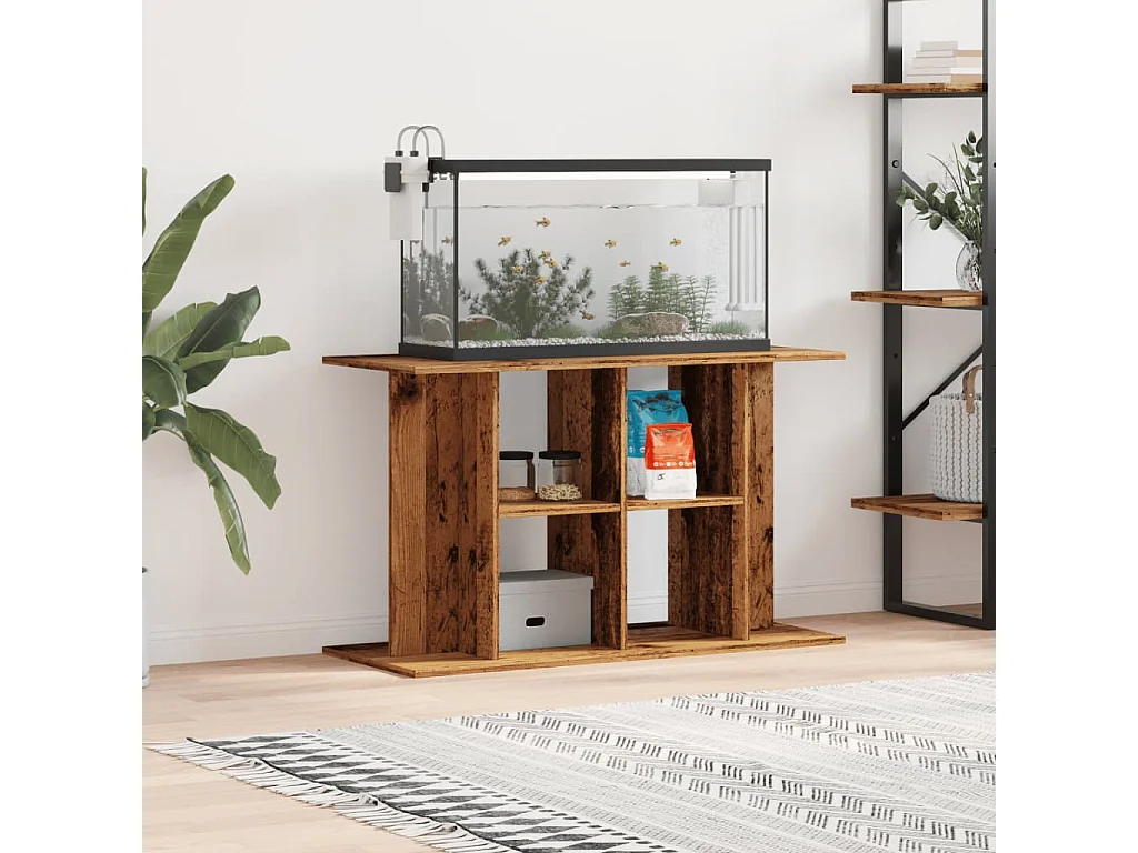 Support pour aquarium vieux bois 100x40x60 cm bois d'ingénierie