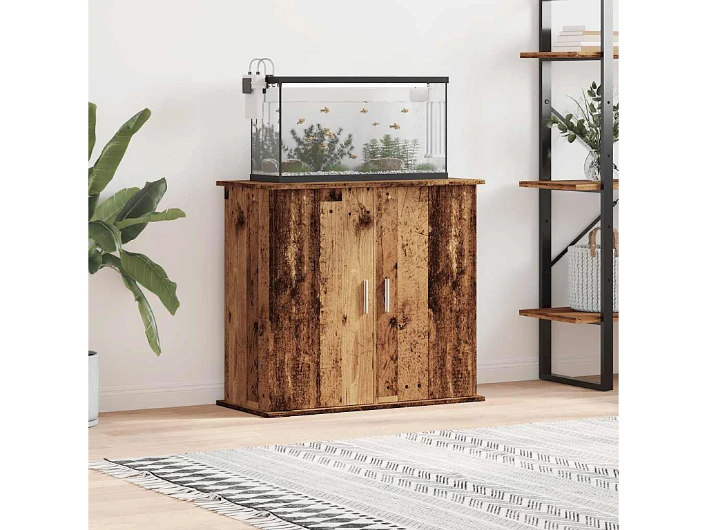 Support pour aquarium vieux bois 81x36x73 cm bois d'ingénierie