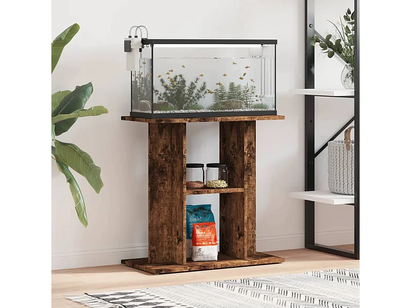 Supporto per acquario rovere fumé 60x30x60 cm legno ingegnerizzato