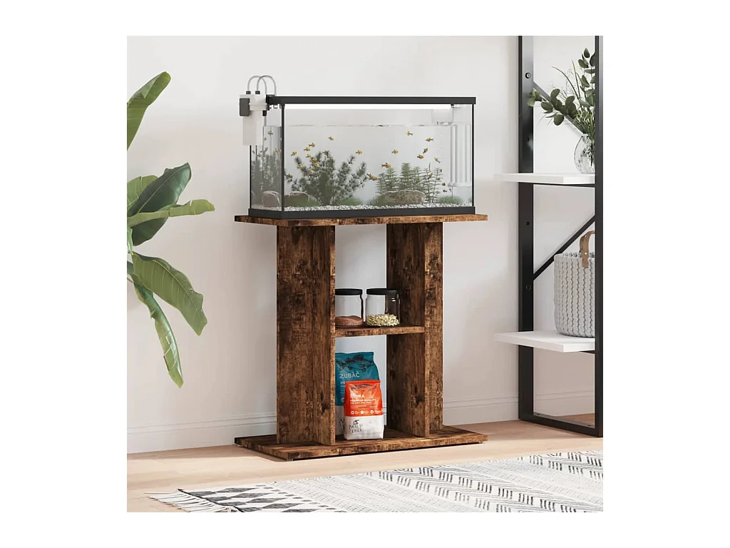 Support pour aquarium chêne fumé 60x30x60 cm bois d'ingénierie