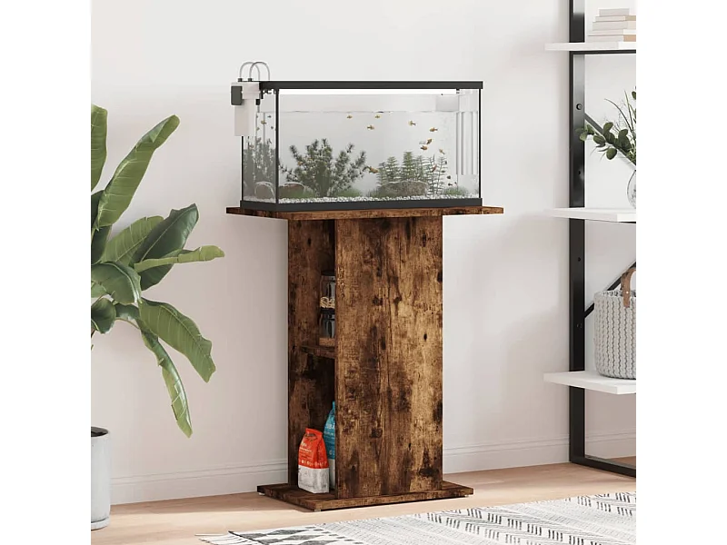 Supporto per acquario rovere fumé 60,5x36x72,5 cm in legno ingegnerizzato