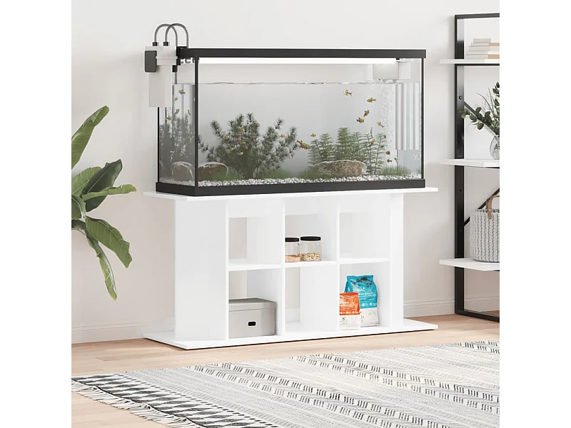 Supporto per acquario bianco lucido 120x40x60cm in legno ingegnerizzato