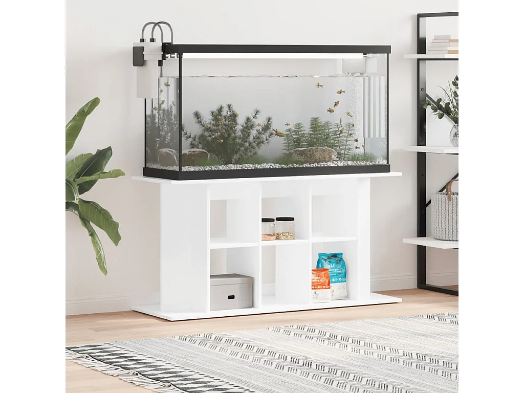 Supporto per acquario bianco lucido 120x40x60cm in legno ingegnerizzato