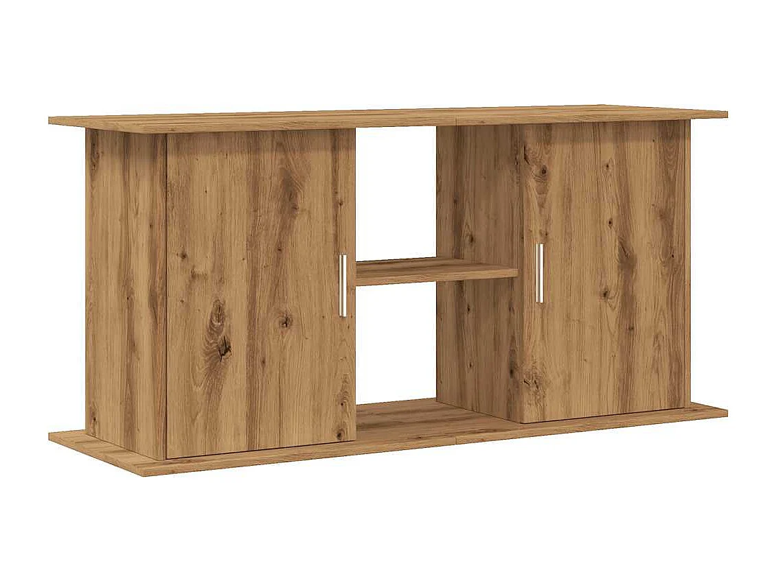 Supporto per acquario in rovere artigianale 121x41x58 cm in legno ingegnerizzato