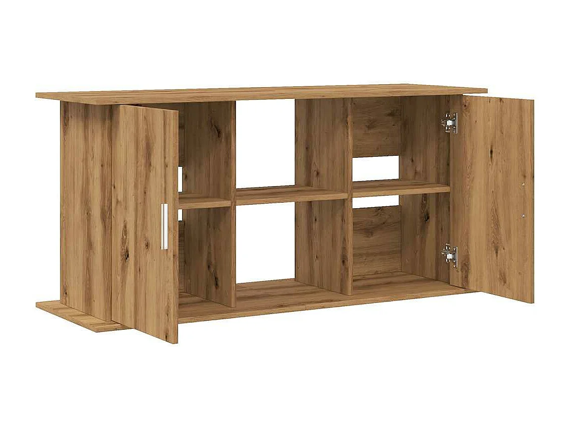 Support d'aquarium chêne artisanal 121x41x58 cm bois ingénierie