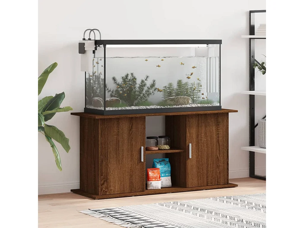 Supporto per acquario rovere marrone 121x41x58 cm legno ingegnerizzato