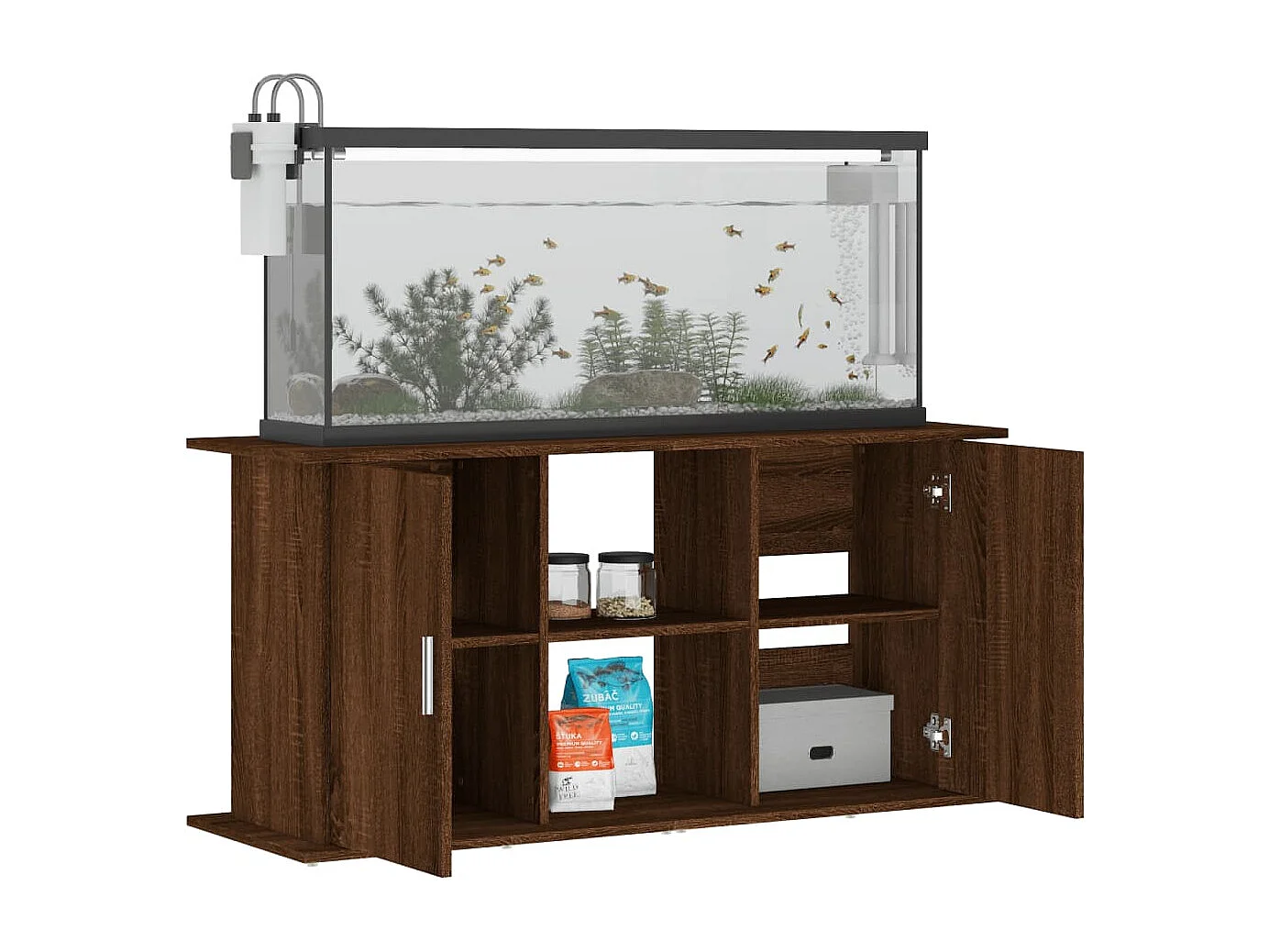 Supporto per acquario rovere marrone 121x41x58 cm legno ingegnerizzato