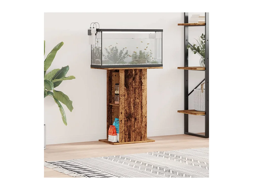 Support d'aquarium vieux bois 36x60,5x72,5 cm bois d'ingénierie
