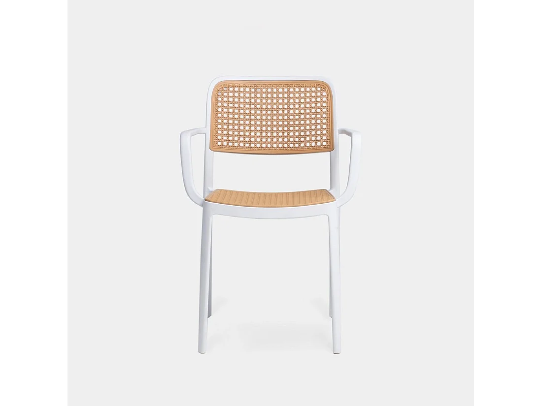 Silla de exterior de Plástico Blanco 81 x 57- Kaira