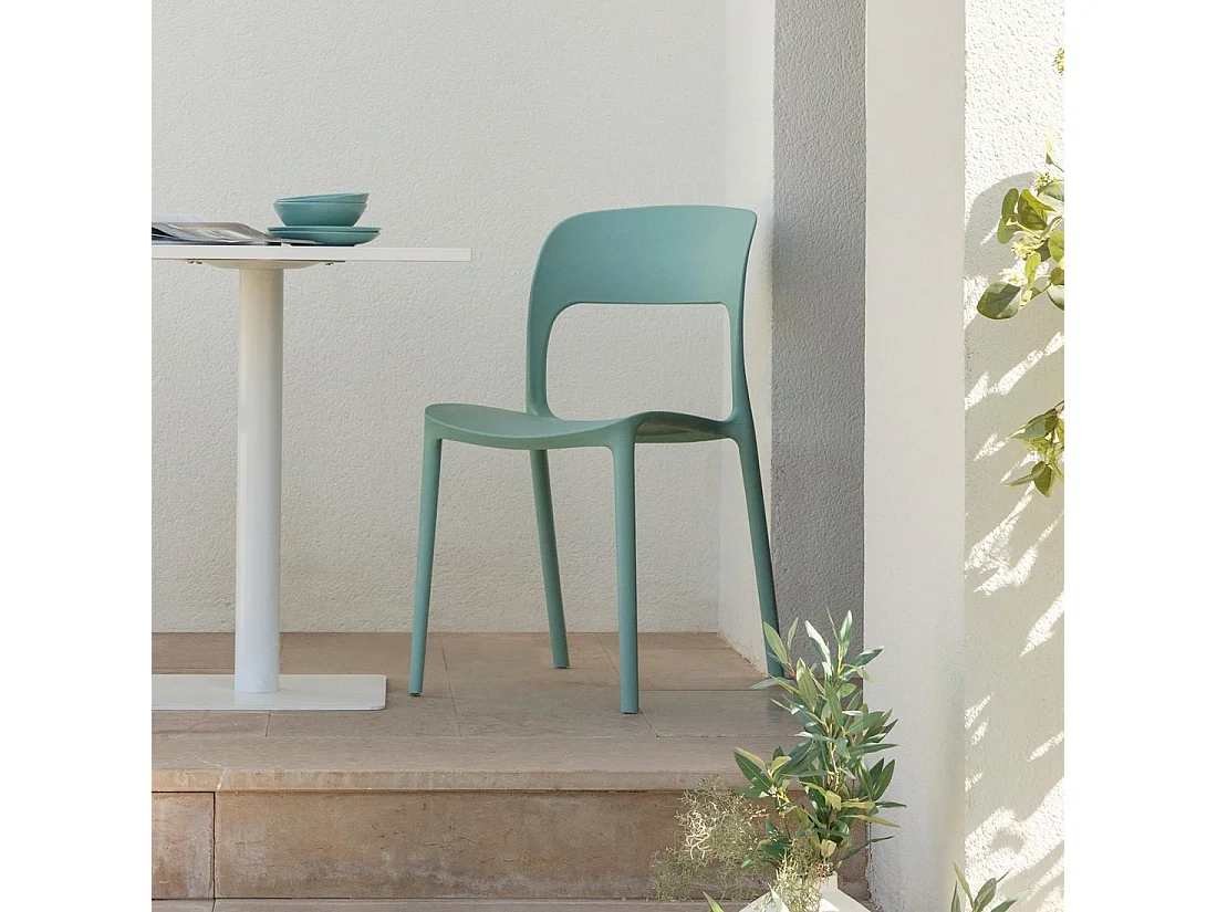 Chaise d'extérieur en plastique menthe 46x83 cm-Klint
