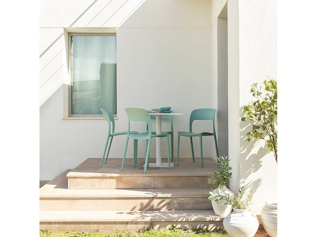 Chaise d'extérieur en plastique menthe 46x83 cm-Klint