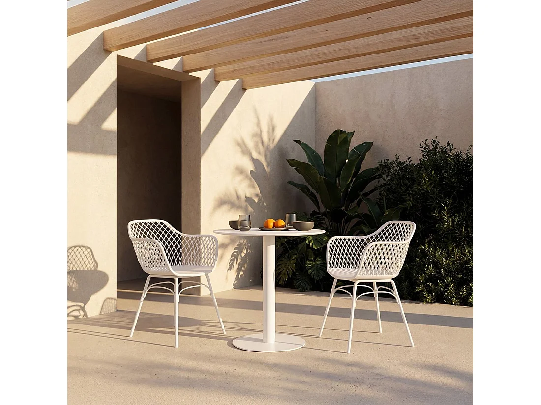 Silla de exterior de Plástico Blanco 72 x 59- Stal