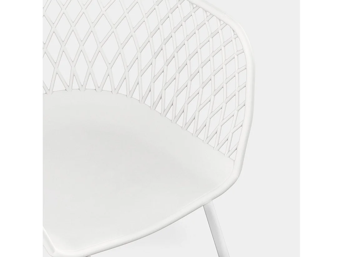 Chaise d'extérieur en plastique blanc 59x72 cm-Stal