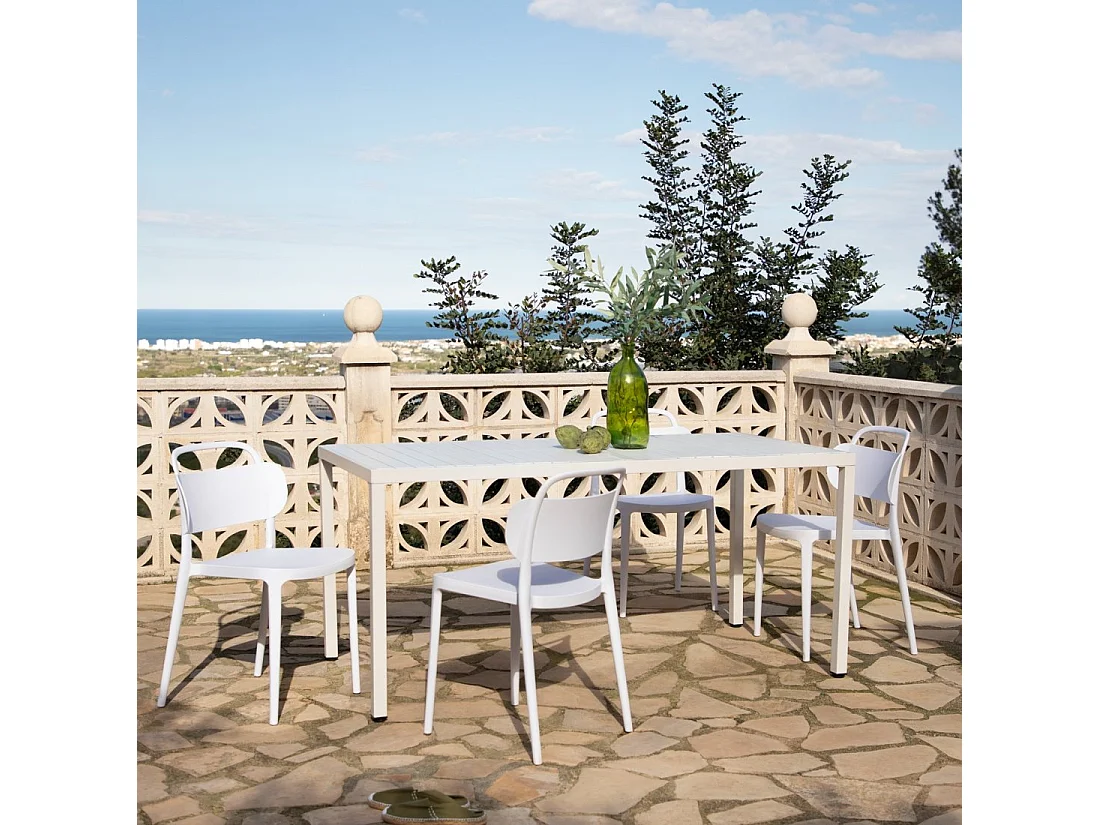 Silla de exterior de Plástico Blanco 78 x 47- Edda