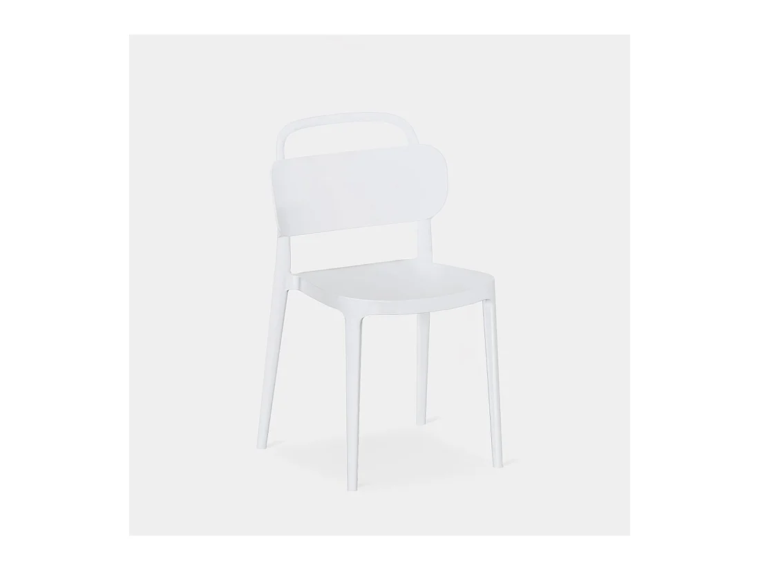 Chaise d'extérieur en plastique blanc 47x78 cm-Edda