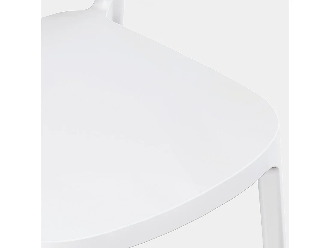 Chaise d'extérieur en plastique blanc 47x78 cm-Edda