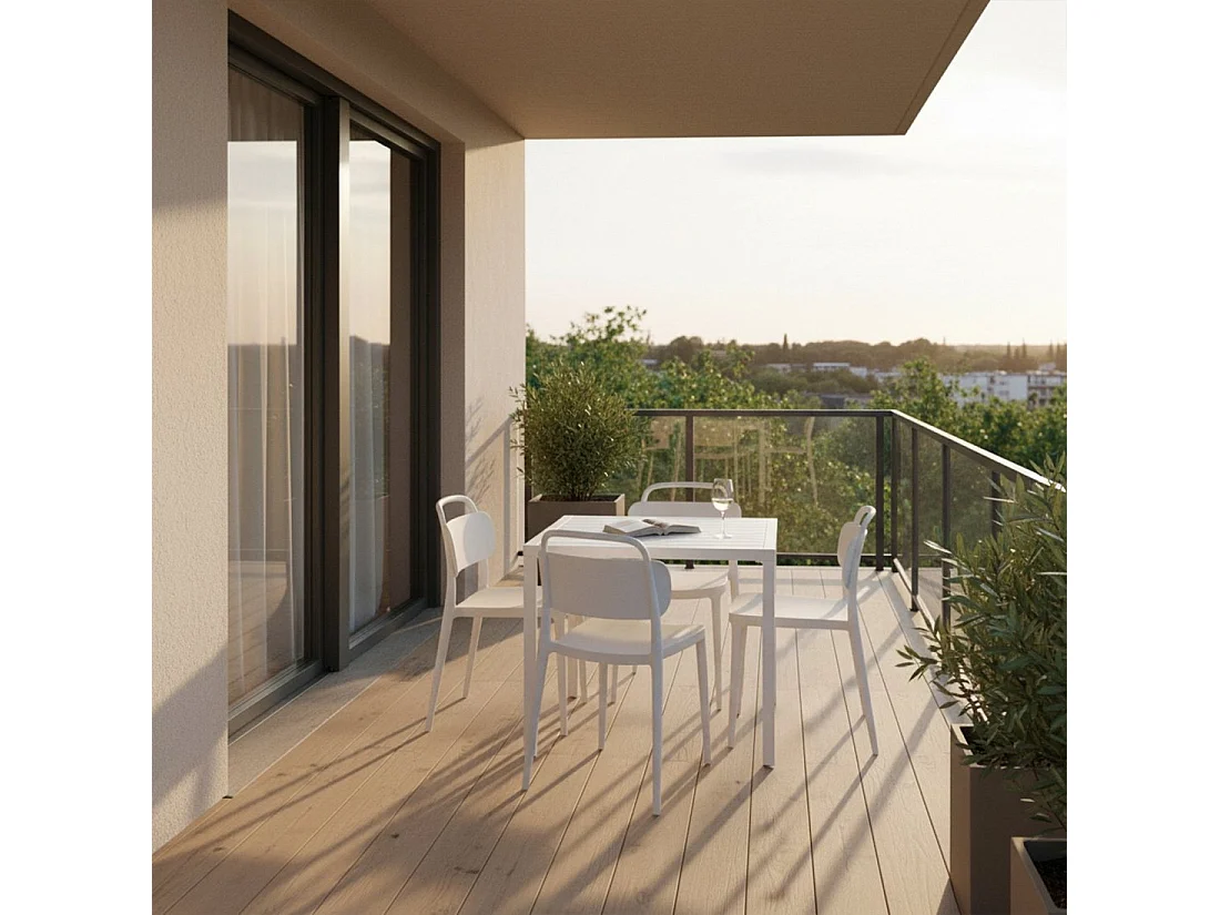 Silla de exterior de Plástico Blanco 78 x 47- Edda