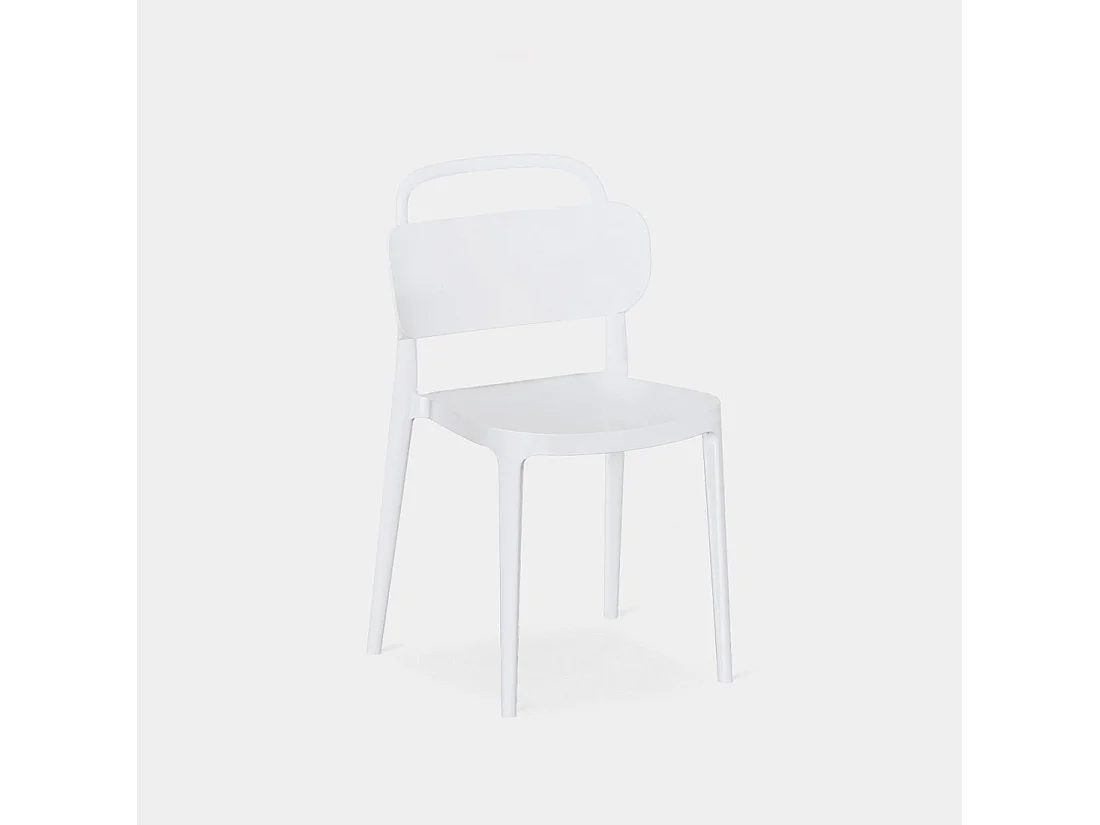 Chaise d'extérieur en plastique blanc 47x78 cm-Edda