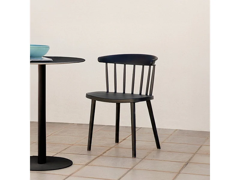 Silla de exterior de Plástico Gris antracita 75 x 48- Mirka