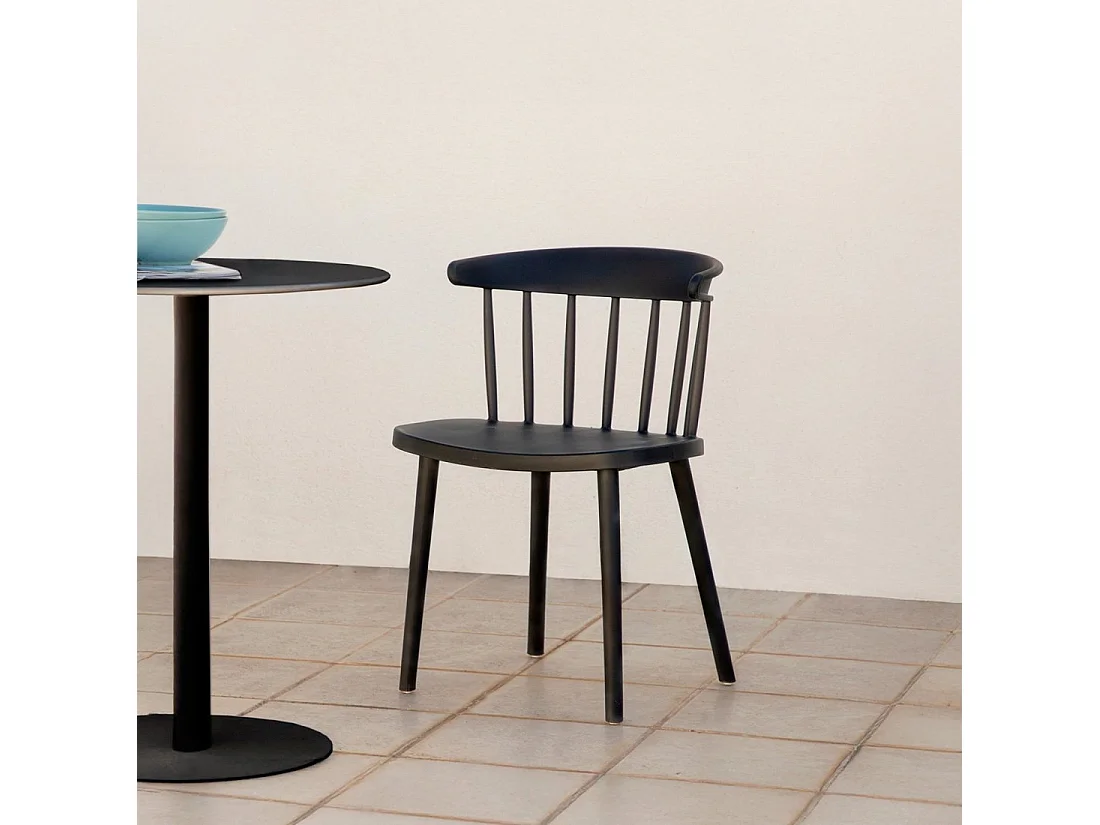 Chaise d'extérieur en plastique gris anthracite 48x75 cm-Mirka