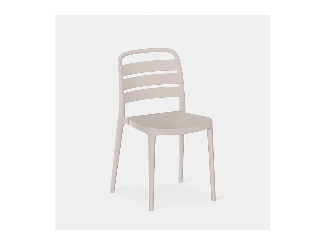 Chaise d'extérieur en plastique beige 42x80 cm-Zira