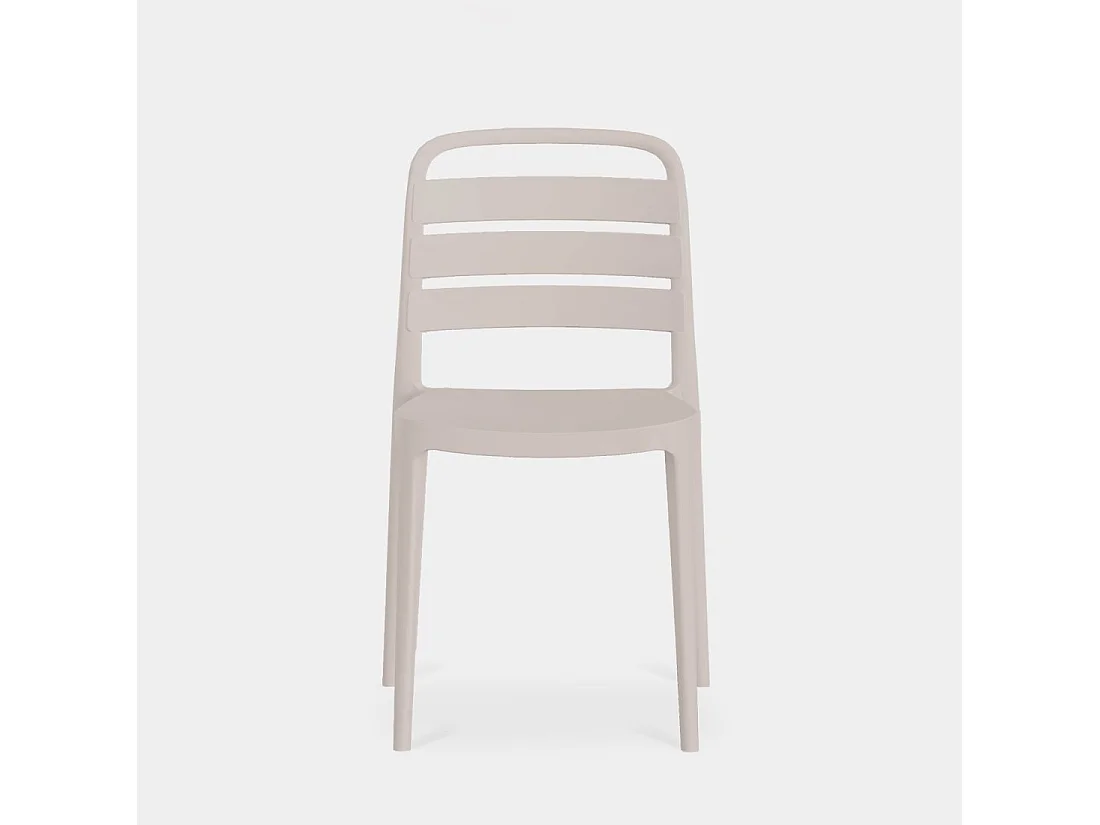 Chaise d'extérieur en plastique beige 42x80 cm-Zira