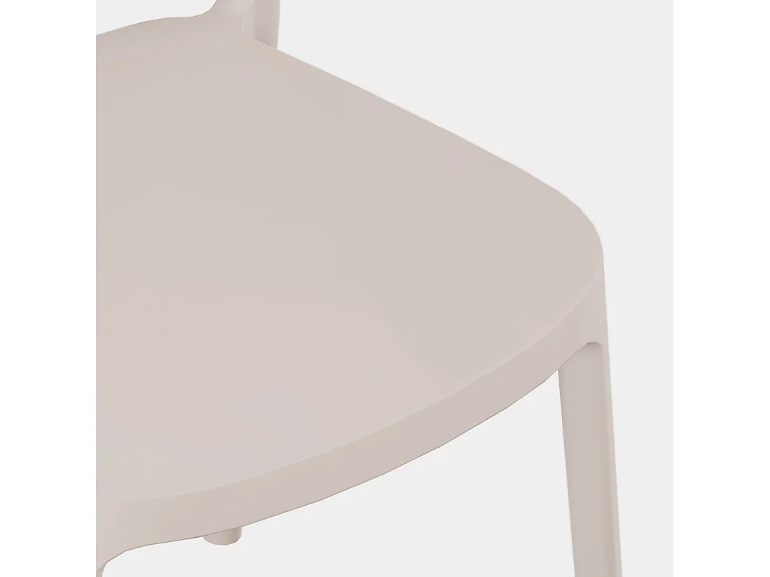 Chaise d'extérieur en plastique beige 42x80 cm-Zira